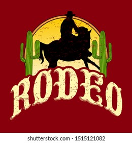 RODEO COWBOY, SLOGAN PRINT VECTOR