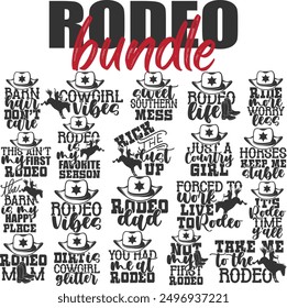 Rodeo Cowgirl Vector Illustrations Bundle