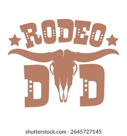 Gráfico de caveira de rodeio Dad Longhorn