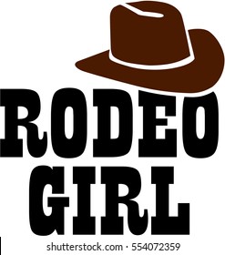 Rodeo girl with cowboy hat