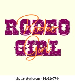 RODEO GIRL SLOGAN PRINT VECTOR