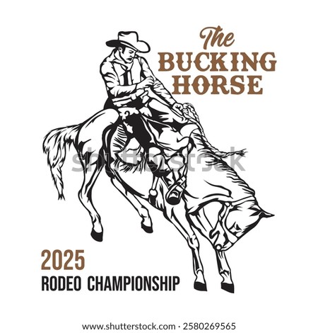 Rodeo Guy vector illustration, perfect for t shirt design and event logo 