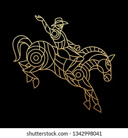 Rodeo horse cowboy logo design