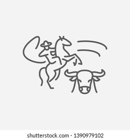 Rodeo Icon Line Symbol. Isolated Vector Illustration Of  Icon Sign Concept For Your Web Site Mobile App Logo UI Design.