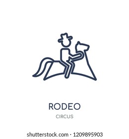 rodeo icon. rodeo linear symbol design from Circus collection. Simple outline element vector illustration on white background.