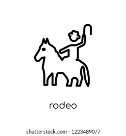 rodeo icon. Trendy modern flat linear vector rodeo icon on white background from thin line Circus collection, outline vector illustration