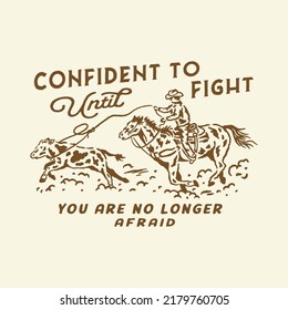 Rodeo Illustration Cowboy Graphic Design Western Vintage T Shirt