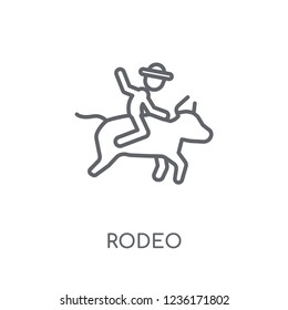 Rodeo Linear Icon. Modern Outline Rodeo Logo Concept On White Background From Circus Collection. Suitable For Use On Web Apps, Mobile Apps And Print Media.