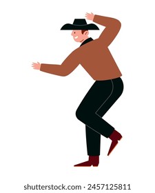 rodeo man with hat isolated design