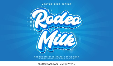 Rodeo Milk Editable Text effect Template Premium vector