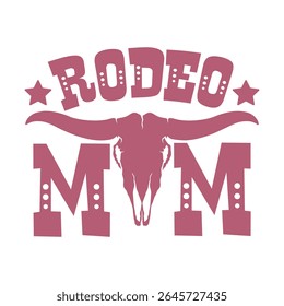 Gráfico de crânio Longhorn mãe de rodeio