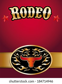 Rodeo Poster - Bull Skull Belt Buckle - Copy Space