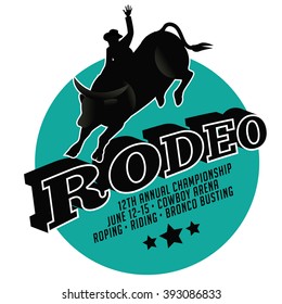 Rodeo poster design with copy space. EPS 10 vector.