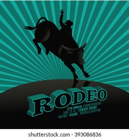 Rodeo poster design with copy space. EPS 10 vector.