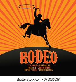 Rodeo poster design with copy space. EPS 10 vector.