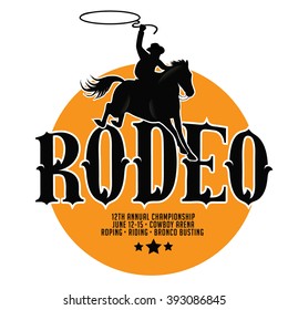 Rodeo poster design with copy space. EPS 10 vector.