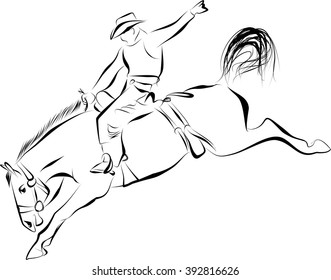 Rodeo rider on horse 