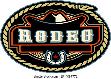 Rodeo Rope Oval Vector Logo