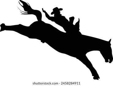 Rodeo Silhouette Illustration. Männer reiten auf einem Pferd für sportliche Aktivitäten