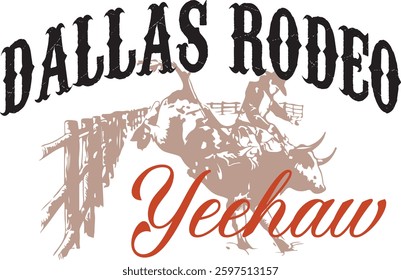 Rodeo Texas Southern Western Cowboy Horse Desert Outback Cute Cactus western Country Club USA Trending Script Slogan Graphic Tee t-shirt logo artwork typography tote badge emblem crest Fashion
