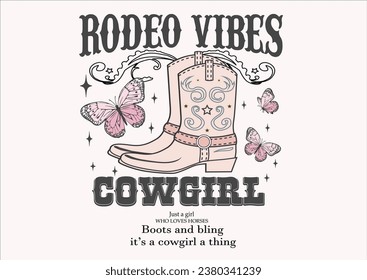 rodeo vibes cowboy girl  east westrn design