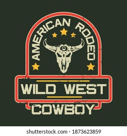 Rodeo wild west badge Icon, Vector, Silhouette symbol design for your brand easy to use 100% vector