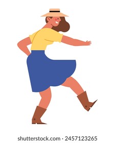 rodeo woman cartoon isolated design