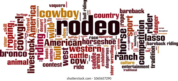 Rodeo word cloud concept. Vector illustration