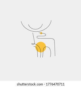 Roe Animal line Art Vector Design