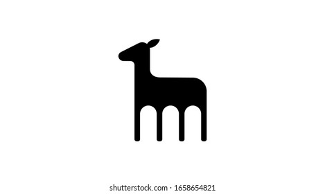 Roe deer in continuous line art drawing style. Minimalist black linear sketch isolated on white background. 