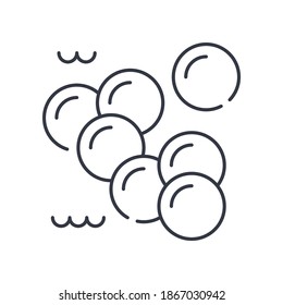 Roe fish icon, linear isolated illustration, thin line vector, web design sign, outline concept symbol with editable stroke on white background.
