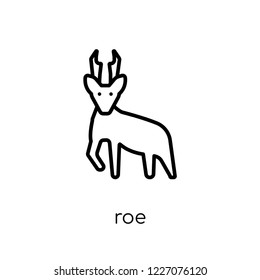 Roe icon. Trendy modern flat linear vector Roe icon on white background from thin line animals collection, editable outline stroke vector illustration