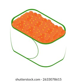 roe sushi isometric illustration suitable for menu templates and food packaging designs