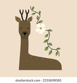 Roe. Vector illustration in hand drawn style.