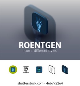Roentgen color icon, vector symbol in flat, outline and isometric style isolated on blur background