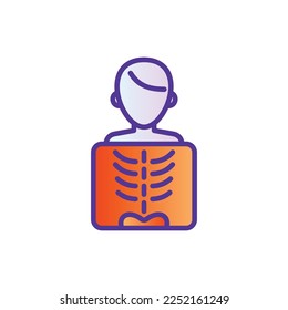 Roentgen thin line icon. X-ray examination. Medical research. Modern vector illustration.