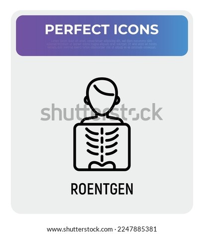 Roentgen thin line icon. X-ray examination. Medical research. Modern vector illustration.