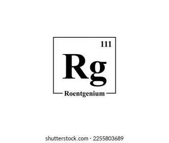 Vector de iconos de Roentgenium. 111 Rg Roentgenium