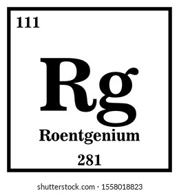 Roentgenium Periodic Table of the Elements Vector illustration eps 10