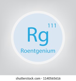 Roentgenium Rg chemical element icon- vector illustration