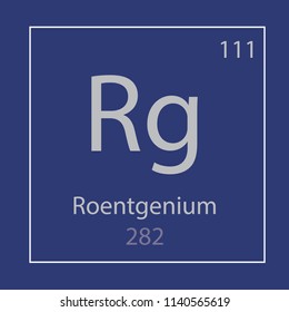Roentgenium Rg chemical element icon- vector illustration