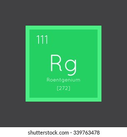 Roentgenium simple style tile icon. Chemical element of periodic table. Vector illustration EPS8