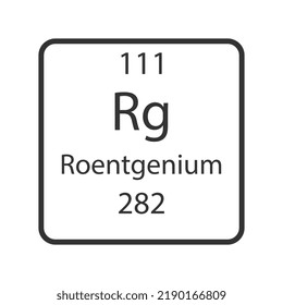 Roentgenium symbol. Chemical element of the periodic table. Vector illustration.