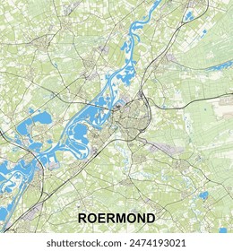 Roermond, Netherlands Poster map art