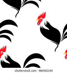 Roeter seamless. vector seamless pattern with illustration of roosters.