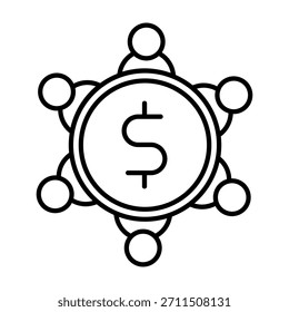 vetor de ícone de negócios lucrativo. Sinal de Ilustração de Negócios. Símbolo ou logotipo da equipe de negócios.