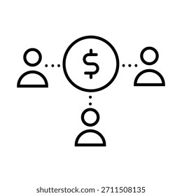 vetor de ícone de negócios lucrativo. Sinal de Ilustração de Negócios. Símbolo ou logotipo da equipe de negócios.