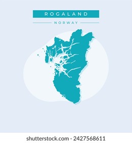 Rogaland (Administrative divisions of Norway, Kingdom of Norway) map vector illustration, scribble sketch Rogaland fylke map