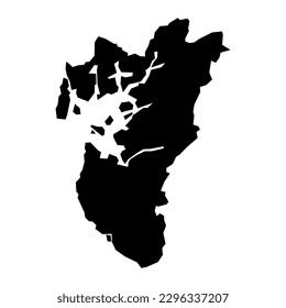 Rogaland county map, administrative region of Norway. Vector illustration.