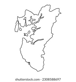 Rogaland county map, administrative region of Norway. Vector illustration.